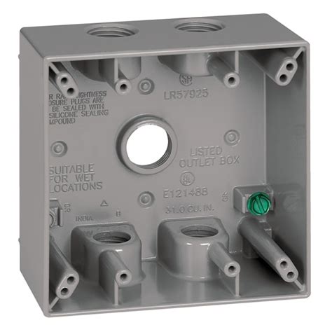 Sigma Engineered Solutions Square Metal 2 gang Duplex Box 